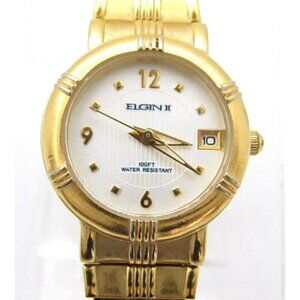 Women Elgin II Quartz 100ft WR Analog 25mm Dial Causal Round Watch (G124)